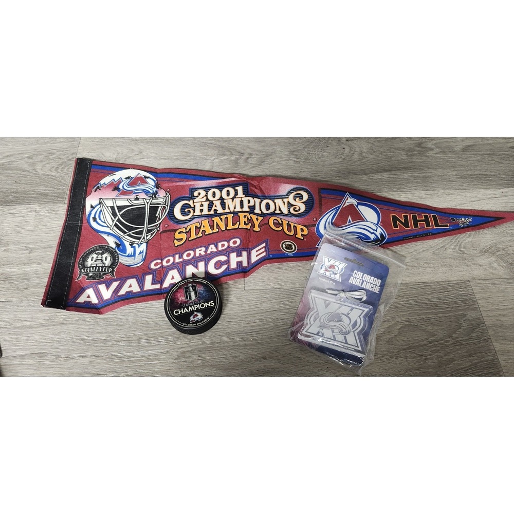 Colorado Avalanche Lot Of Memorabilia Pennant, Puck, 30th Anniversary Ornament